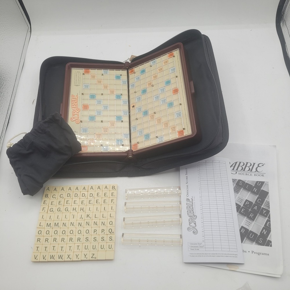 Travel Scrabble Zipper Case Word Game Hasbro Portable To Go Complete